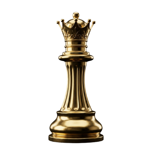 Reina de ajedrez dorada